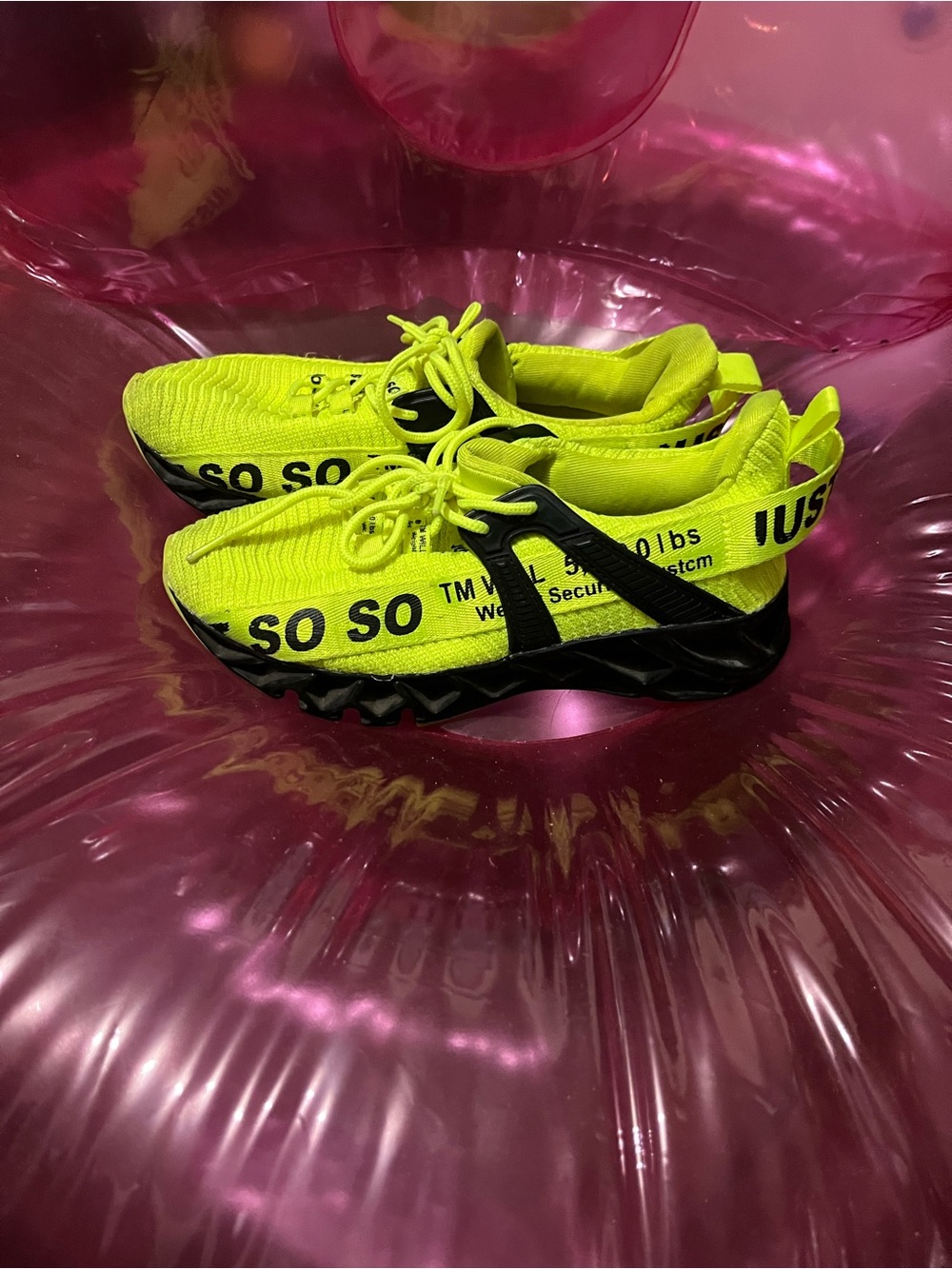 Neon Yellow Lightweight Athletic Sneakers